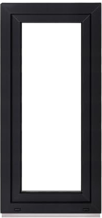 Framex Ventana de Sótano, de PVC, interior Blanca/exterior Antracita, 40 x 80 cm (400 x 800 mm), Doble Acristalamiento, Cristal Transparente (32 mm), Oscilobatiente, DIN Derecha
