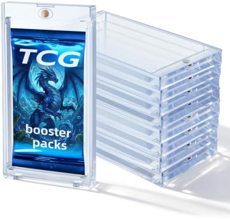 Wigearss 10 Pezzi 35PT Carte Cornici Acriliche Magnetiche Trasparente Protezione UV Custodie per Pokemon Booster Pack