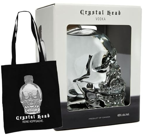 Crystal Head Vodka 750ml (Boxed) – Ultra-Pure Canadian Vodka in Iconic Skull Bottle – Triple Crystal Filtered, 40% ABV – With Crystal Head Bag