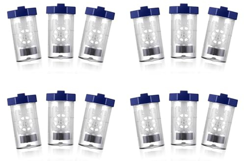 Uikdjgu 12 Pieces Hydrogen Peroxide Contact Lens Case Cleaner, Eye Scleral Contact Lens Stiff Clip Washer Machine, Portable