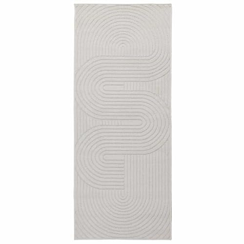 vidaXL Innen- und Außenteppich PALMERAS Creme 150 x 80 cm Polyester