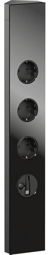WIPO Steckdosenelement Power Eck-G Slim 3 Schuko + USB-Charger-Auszug schwarz