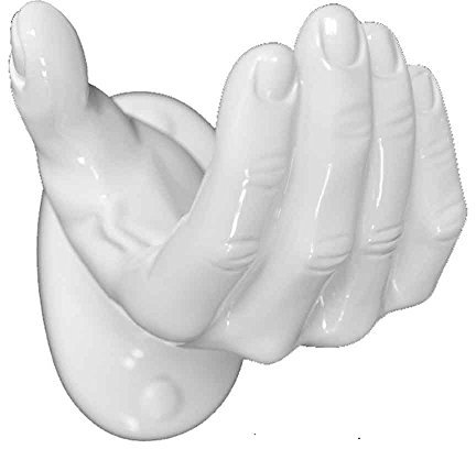 Antartidee - Appendiabiti da Parete appendimano Bianco in Resina Decorata a Mano - Ant_1045_Bianco