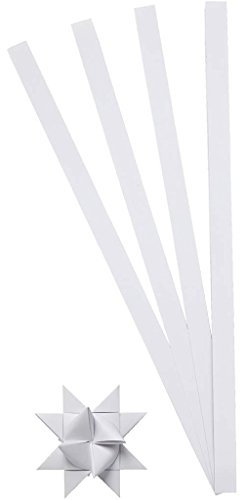 Papiersternstreifen B: 10 mm, T: 4,5 cm, weiß, 100 Stück