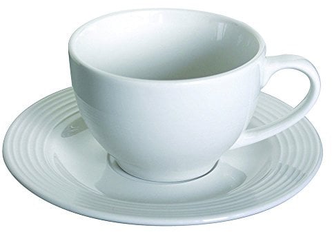 Tognana Polis Circles, Set 6 Tazze da Tè con Piattino, Porcellana, Bianco, 8x8x6 cm, 200 cc