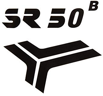 Schriftzug (Folie) SR50 B schwarz für Knieblech - für Simson SR50
