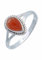 mantraroma Ring Damen Silber 925 Karneol Edelstein orange dezent verspielt