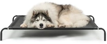 lionto Hundebett aus Textilene-Stoff, (L) 100 x 76 cm, Schwarz