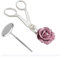 J Shop 2Pcs Piping Flower Scissors Nail Safety Rose Decor Lifter Fondant Cake Decorating Tray Cream Transfer Baking Pastry Tools