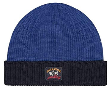 Paul & Shark I20P7144-610 Berretto in Maglia a Coste Uomo Lana Taglia Unica Royal-Blue