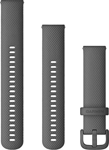 Cinturino Originale Garmin, 20mm, Sgancio rapido, Silicone, Shadow Gray