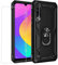 Joytag compatibles para Funda Xiaomi Mi A3，Carcasa +Cristal Templado Silicona TPU 360 Grados Anillo Giratorio magnético Soporte Caja del teléfono del Coche-Negro