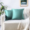 FARFALLAROSSA 2er-Set Kissenbezüge für Sofa40x40 cm, Kissenbezüge aus Samt mit verdecktem Reißverschluss verstärkt, ideal für dekorative Sofakissen - Hellgrün