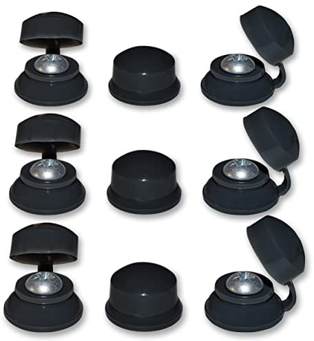 300, Corrugated Roofing Plastic Screw Cover Strap Caps - Black