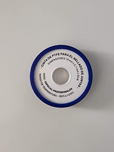 Roger Rollo de cinta PTFE Profesional (Teflón) para el sellado de juntas de fontanería 3/4 (19mm x 0,1mm x 50m)