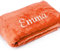Kuscheldecke XXL mit Namen oder Wunschtext Bestickt - extra große 220x180 cm gemütliche Sofadecke Wohndecke, weiches Fleece, personalisiertes Geschenk für Männer und Frauen - Orange