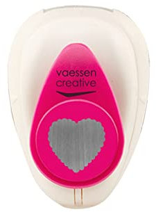 Vaessen Creative Perforatrice Cœur Dentelé -1.4x1.5cm- Projets DIY, Papier Scrapbooking,Plastique Fou, Bullet Journaling, Cartes de Vœux, Papier Découpage, Étiquettes, Décorations - coloris aléatoire