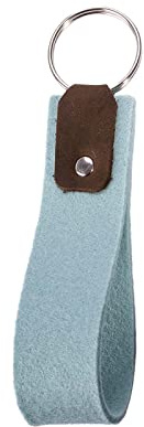kontor28 - Schlüsselanhänger, Schlüsselband WALDBAUER, 100% Natur Wollfilz & Leder mit Schlüsselring. Ideal für Hausschlüssel Fahrzeugschlüssel Filzanhänger, arctic blau