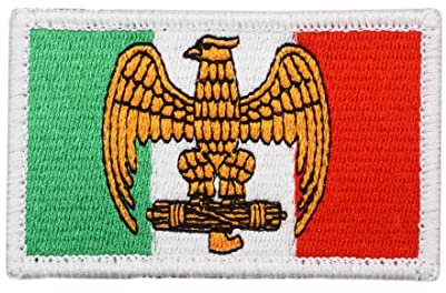 2 pezzi Italia Militare Ricamato Patch Badge con Gancio e Loop Backing