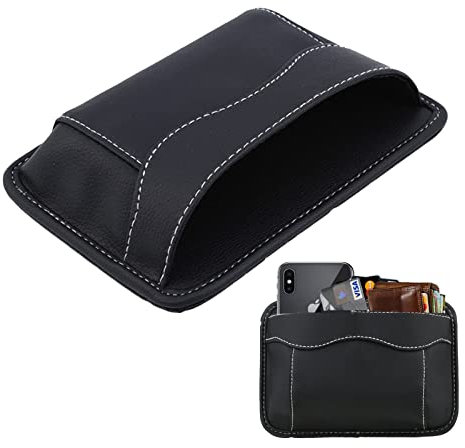 Weigudoc Scatola portaoggetti per console automatica, organizer per spazio auto in pelle PU, tasca portaoggetti laterale per sedile auto per occhiali chiave per telefono