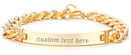 Cupimatch Personalisiertes Herren Damen Armband Edelstahl Poliert Panzerkette Armband mit Gravur Panzerarmband Armreif für Männer Frauen Silber Gold Schwarz
