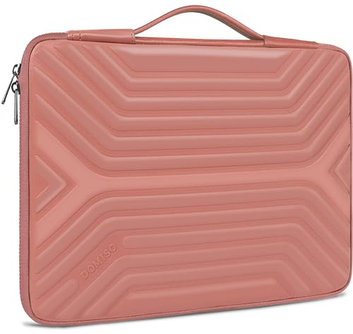 DOMISO 13.3 Shockproof Waterproof Laptop Sleeve with Handle Lightweight Soft EVA Tablet Case for 13-13.3 Inch Laptops/MacBook Pro Retina/Dell Inspiron 13 XPS 13 / ASUS/HP, Pink