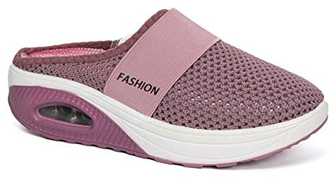NIBESSER Ciabatte Ortopediche Donna Estive Scarpe Ortopediche Donna Estive con Cuscino d'Aria Morbido Comodo Pantofole in Rete Traspirante Antiscivolo a Punta Chiusa, Rosa, 39 EU