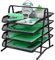 4 Tier Letter Tray Organizer Metal Storage Compartments, Office Drawers, Document tray, A4 Mesh Drawer Organiser for Office Home and School, Black
