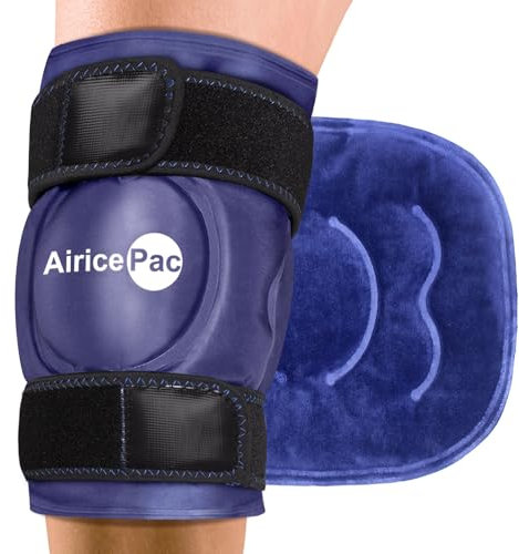 AiricePac Ice Pack for Knee Pain Relief, Reusable Gel Ice Wrap for Injuries, Swelling, Knee Replacement Surgery, Cold Compress Therapy for Arthritis, Meniscus Tear and ACL, Blue