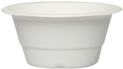 Wrapnpac Biodegradable Heavy Bagasse Bowl Pack of 50 – A Durable, Compostable, and Environmental Friendly Bowl, Leak-Resistant Serving for Hot and Cold use, Microwave & Freezer Safe (Capacity: 350ml)