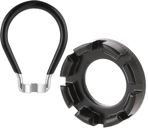 WOLMIK 2 Pcs Bicycle Spoke Wrench Tool - 6-in-1 Bike Wheel Spoke Key & Bicycle Wheel Spoke Correction Tool, Bike Spanner Spoke Tool 10-15 Gauge for Adjust Bicycle Bike Cycling Wheel Tension