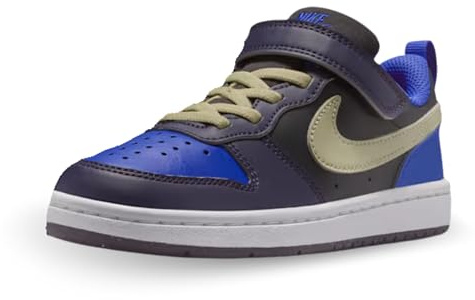 Nike Jungen Court Borough Low Recraft (Ps) Sneaker, Black/Olive Aura/Cave Purple/D, 33