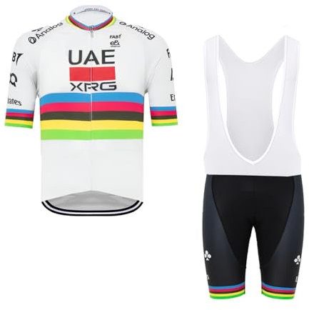 RDCYCLIST 2025 Pro Team UAE Championship Radsporttrikot-Set für Männer, atmungsaktives MTB-Rennradtrikot Paddad Bib Short Trikots (XL)