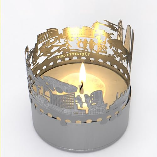 Miami Skyline Schattenspiel - Kerzenaufsatz für magisches Lichtspiel - Perfektes Souvenir für Miami-Fans - Dekoration für Zuhause & Geschenkidee