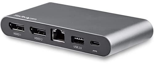 StarTech.com Adaptador Multipuertos USB-C - Dos Monitores - Windows - USB Tipo C a DisplayPort Doble de 4K - 2x USB-A - PD 3.0 100W - GbE