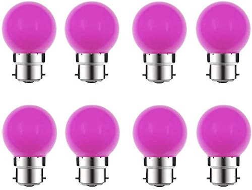 ZFQ 8 Pack B22 Bayonet Colored LED Light Bulbs 2W G45 Golf Ball Mini Globe Bulb Lighting Bulbs,Purple for Outdoor Indoor String Patio Garden Party Christmas, Tree, Fairy Party Night Lights