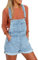 Roskiky Salopette da donna con cinghie con polsini e tasche, D-azzurro, S