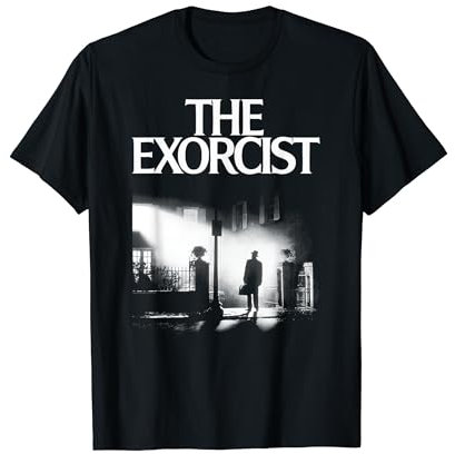 Warner Bros. The Exorcist Horror T-Shirt, Schwarz, S, V-Ausschnitt, Kurzarm, Unisex, Klassische Passform, 100% Baumwolle, Polyester