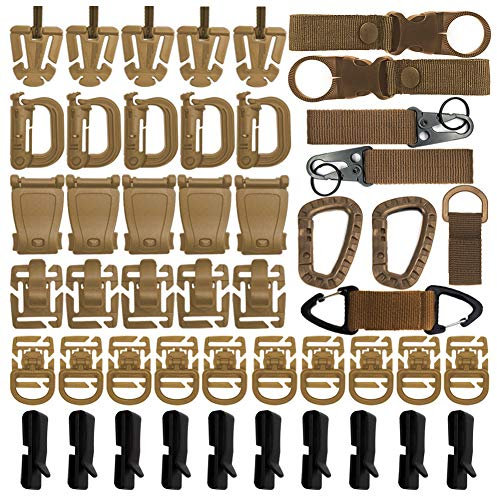 ECANGO 48PC Tactical Gear Clip Set Molle Gurtaufsätze für Tactical Backpack