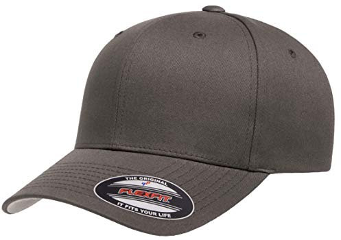 Flexfit Herren Taillierte Kappe aus Baumwoll-Twill Baseballkappe, grau dunkel, S/M