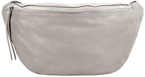 Marco VENEZIA Umhängetasche Damen, Crossbody Bag Damen, Gürteltasche Damen, Schultertasche Damen, Italienische Mode Damen (Hellgrau)