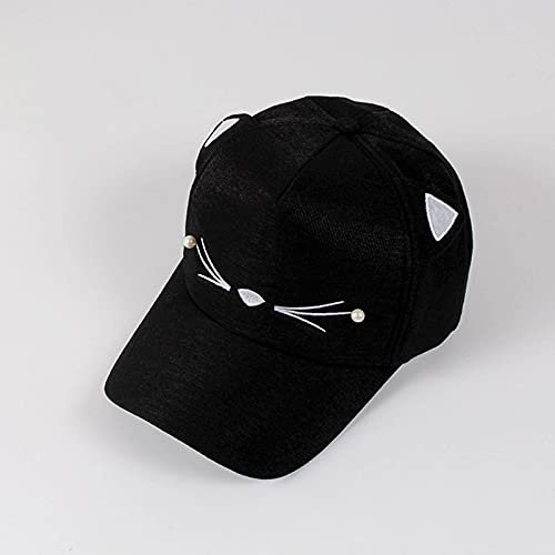 ShFhhwrl Baseball Kappe Mode Frauen Hut Tide Pearl Wild Cute Baseballmütze Student Cat Ears Visier Baseball Cap Mädchen Lässig 55-60Cmadult 1