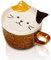 YLOKO Cute Cat Mug - 10oz Cute Coffee Mugs Japanese Ceramic Tea Cup Pusheen Kawaii Coffee Cup for Women & Girls & Cat Lovers