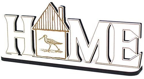 Deko Home Stand Wooden Beach Runner 28 x 12 cm Wooden Decoration for Standing Letters Living Room Table Decoration Window Sill