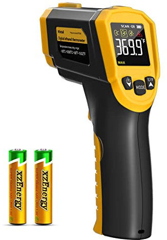 Infrared Thermometer -58°F ~1832°F(-50°C ~ 1000°C), Temperature Gun for Cooking, Laser IR Surface Tool for Pizza Oven, Meat, Engine, Accessories, with 3 Adjustable Emissivity Max Min Avg Measure