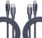 VOLTME 2-Pack Cable USB C Carga Rapida 60W 3A Cable Tipo C Cable USB C a USB C para Samsung Galaxy S22, iPad Pro 2021, iPad Mini 6, iPad Air 4, MacBook Pro 2020, Switch (USB 2.0) 6.0ft / 1.80m Azul