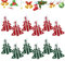 REFORUNG 12 Stück Weihnachten Besteckhalter Filz Bestecktasche Tannenbaum Besteckbeutel Weihnachtsbaum Tischdeko Besteckbeutel Geschirr Besteck Taschen für Party Tisch Weihnachtsdeko (Rot & Grün)