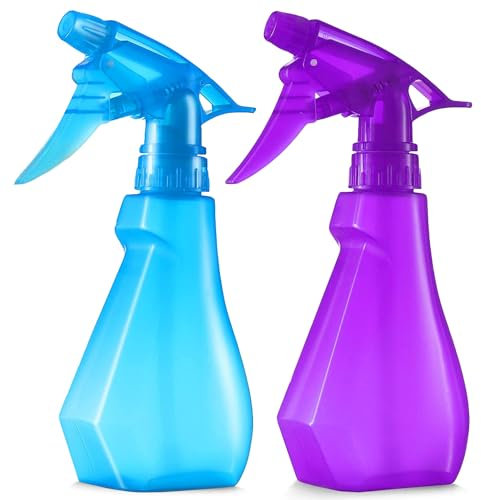 DilaBee (8oz 2-Pack Plastic Spray Bottle - Water Spray Bottle for Hair, Cooking, Cat Training & Cleaning Solution, Plant Misters for Inside & Outside - Spritzer Bottles for BBQ BPA-Free. Blue-Purple