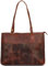 ROYALZ 'Augustine' Vintage Echtleder Handtasche Damen mittelgroß Leder Henkeltasche Schultertasche mit langen Henkeln, Farbe:Roma Cognac Braun