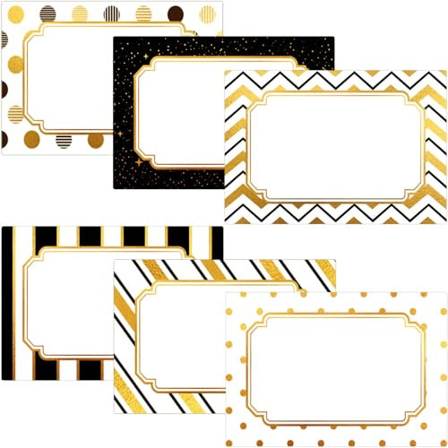 240 Stück Goldfolien-Namensschilder, Aufkleber für Weihnachtsgeschenke, große Größe (9,4 x 5,8 cm), Etiketten für Geschenk, Zuhause, Büro, Motto-Partyzubehör